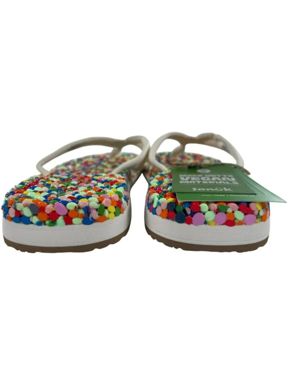 Sanuk Bubblecush Flip Flops Colorful Vegan Materials Comfy Women's Size 8 NEW - Picture 6 of 9